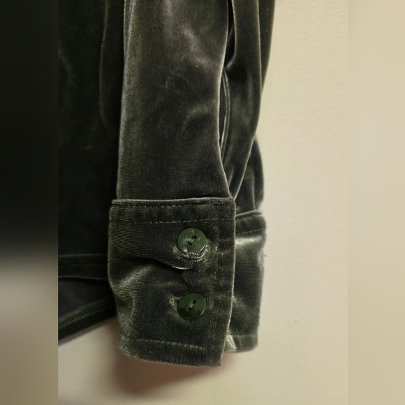 Express Olive Velvet Shirt - Picture 4 of 7